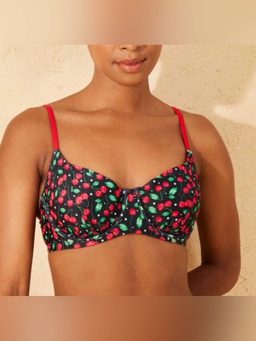 Wild Fable Cherry Bikini Swimsuit Top Small
